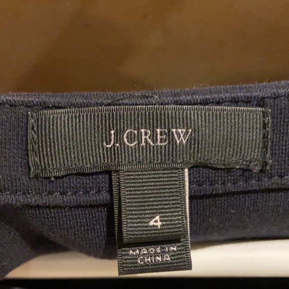 J CREW Tipped Gamine Navy Stretch Dress 4 - Picture 4 of 5